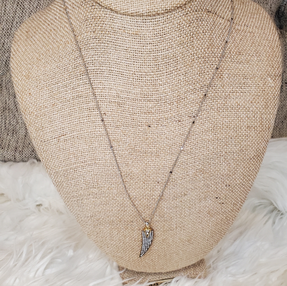 Stella + Dot Mixed Metal Horn Pendant